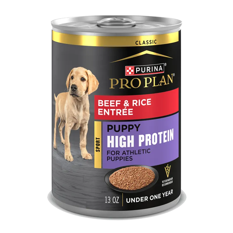 Pro Plan Sport Puppy High Protein Beef & Rice Entrée Classic Wet Dog Food