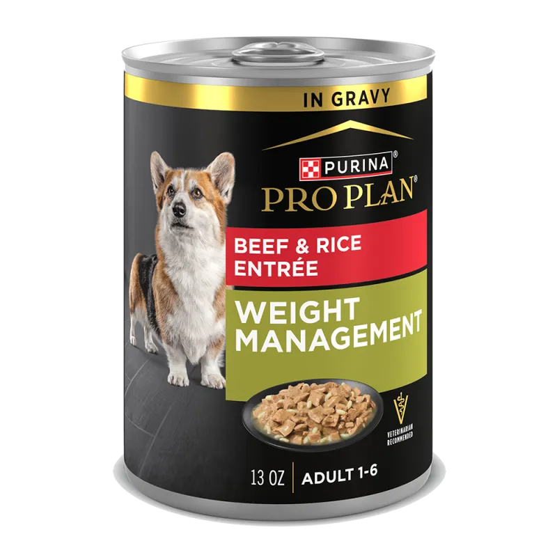 Pro Plan Adult Weight Management Beef & Rice Entrée In Gravy Wet Dog Food