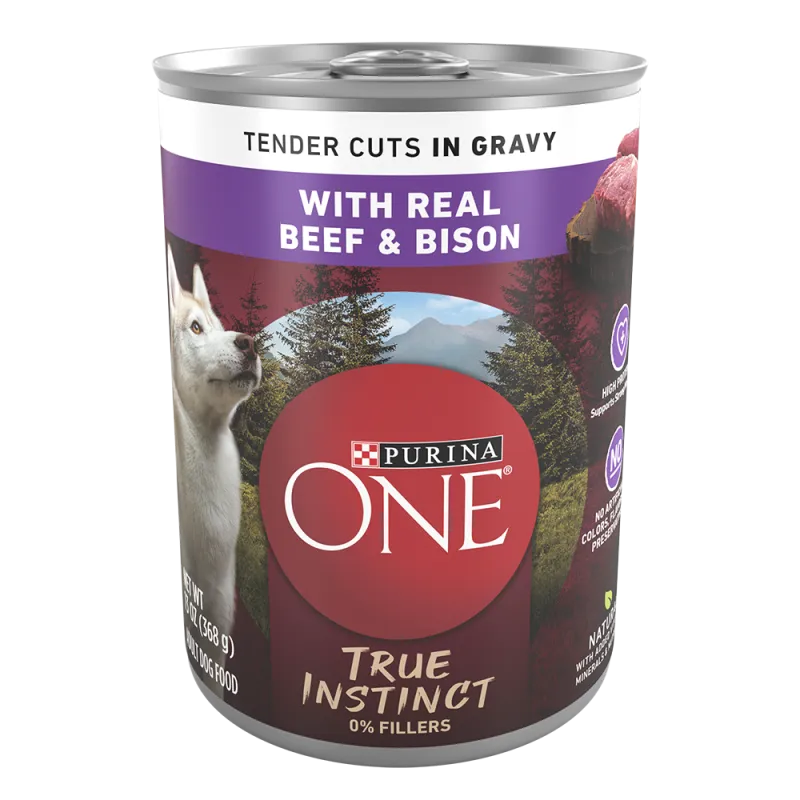 Purina ONE True Instinct Tender Cuts in Gravy Dog Food Formula With Real Beef & Bison