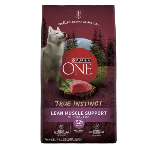 Purina ONE True Instinct Lean Muscle Support With Real Beef Natural With Added Vitamins, Minerals and Nutrients High Protein Dog Food