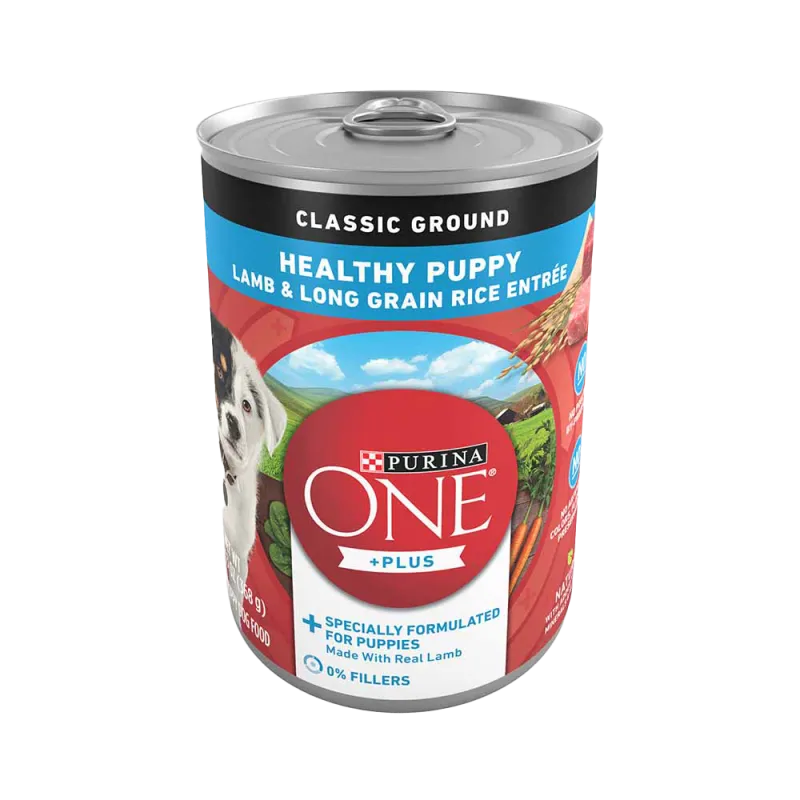 Purina ONE +Plus Healthy Puppy Classic Ground Lamb & Long Grain Rice Entrée Wet Dog Food