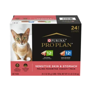 Pro Plan Sensitive Skin & Stomach Duck Entrée, Arctic Char Entrée Classic Variety Pack