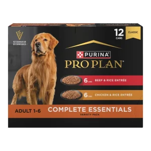 Pro Plan Complete Essentials Chicken & Rice Entrée and Beef & Rice Entrée Wet Dog Food Variety Pack