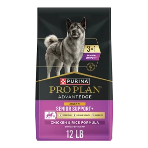 Pro Plan AdvantEDGE Adult 7+ Senior Support+ Shredded Blend Chicken & Rice Formula Dry Dog Food