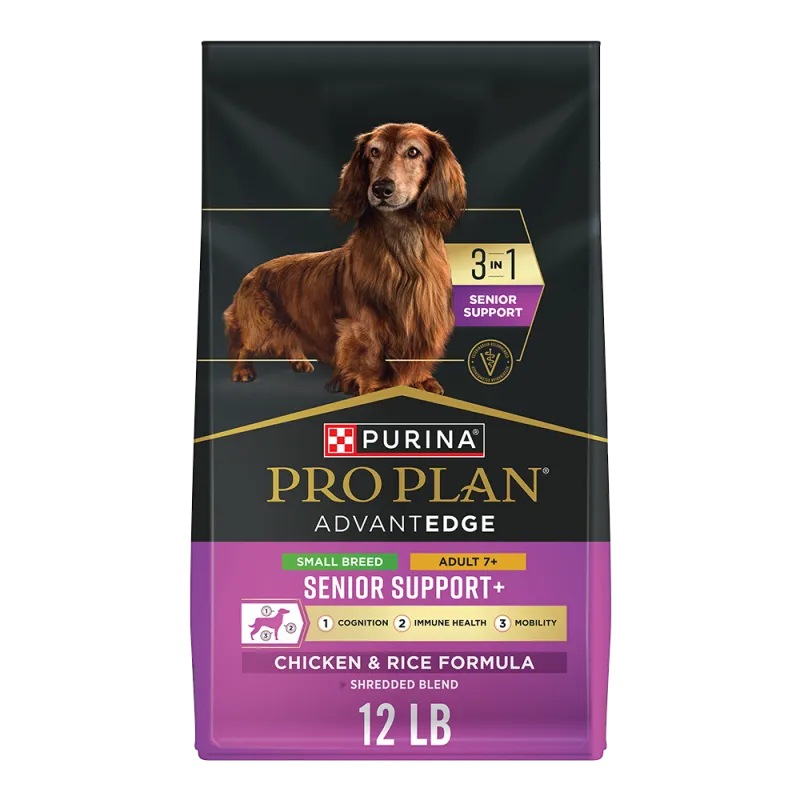 Pro Plan AdvantEDGE Small Breed Adult 7+ Senior Support+ Shredded Blend Chicken & Rice Formula Dry Dog Food