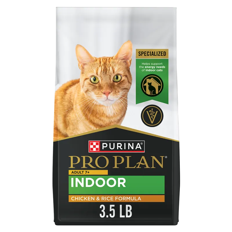 Purina Pro Plan Adult 7+ Indoor Chicken & Rice Formula Dry Cat Food