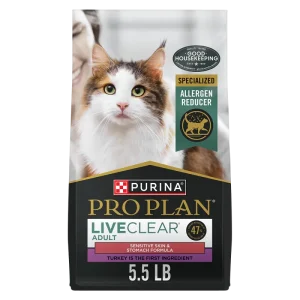 Pro Plan LiveClear Adult Sensitive Skin & Stomach Turkey & Oatmeal Formula Allergen Reducing Dry Cat Food
