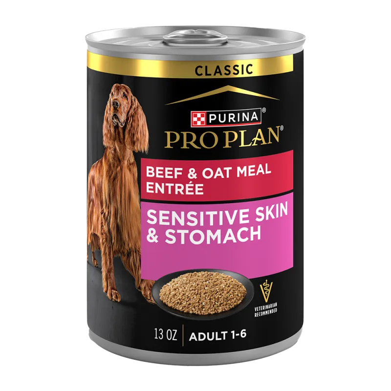 Pro Plan Sensitive Skin & Stomach Beef & Oat Meal Entrée Classic Wet Dog Food