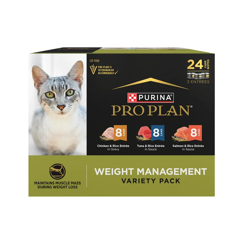 Purina Pro Plan Adult Weight Management Variety Pack Entrées in Gravy & Sauce Wet Cat Food