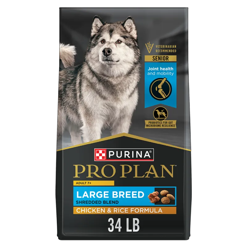 Pro Plan Adult 7+ Shredded Blend Chicken & Rice Formula Large Breed Senior Dry Dog Food