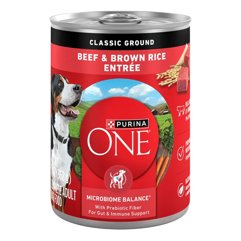 Purina ONE Beef & Brown Rice Entrée Classic Ground Wet Dog Food